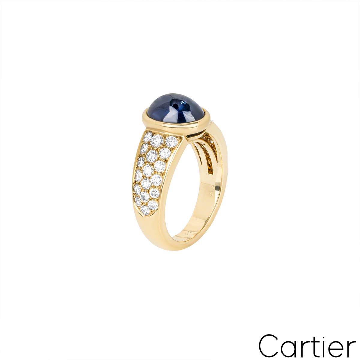 Cartier Yellow Gold Sapphire and Diamond Ring